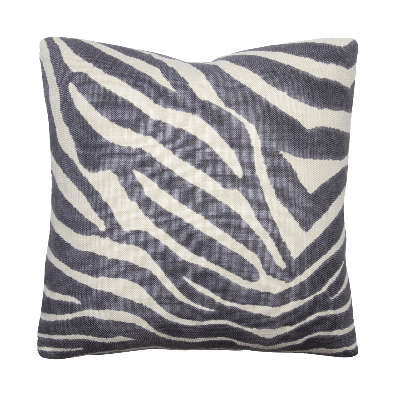 Elegant gray zebra print on 100% linen with a geometric design. Made in Italy, features knife-edge finishing.