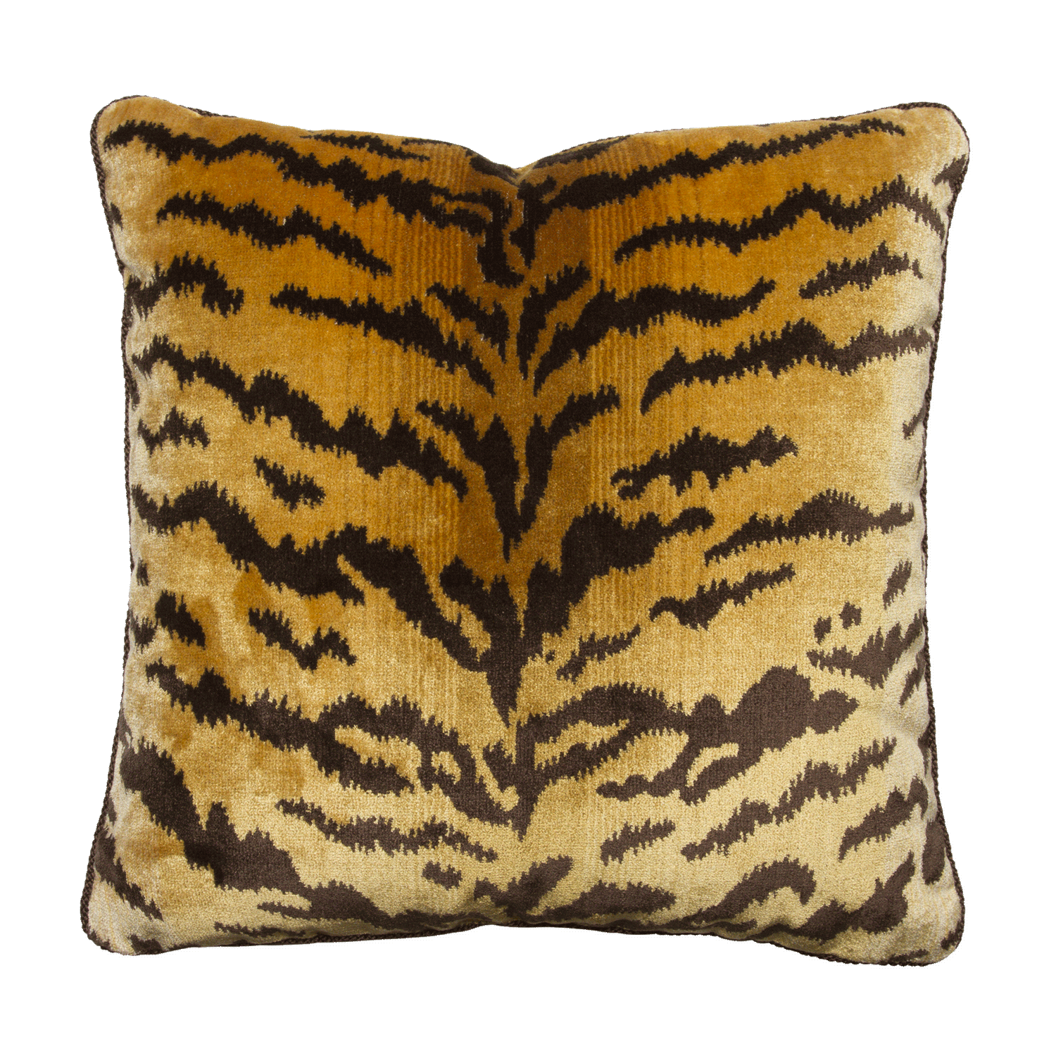 Luxurious tiger print in silk velvet with bold stripes, offering a glamorous and sophisticated design.