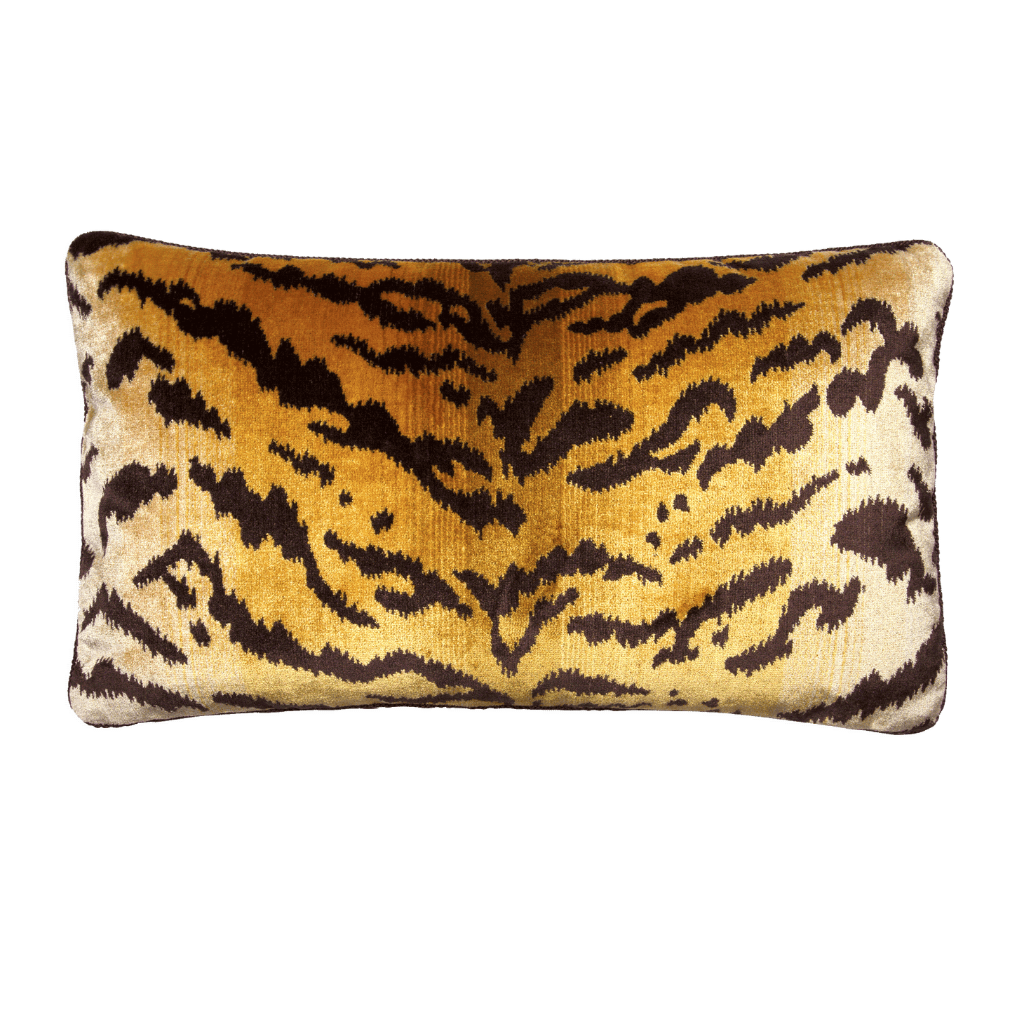 Luxurious tiger print in silk velvet with bold stripes, offering a glamorous and sophisticated design.
