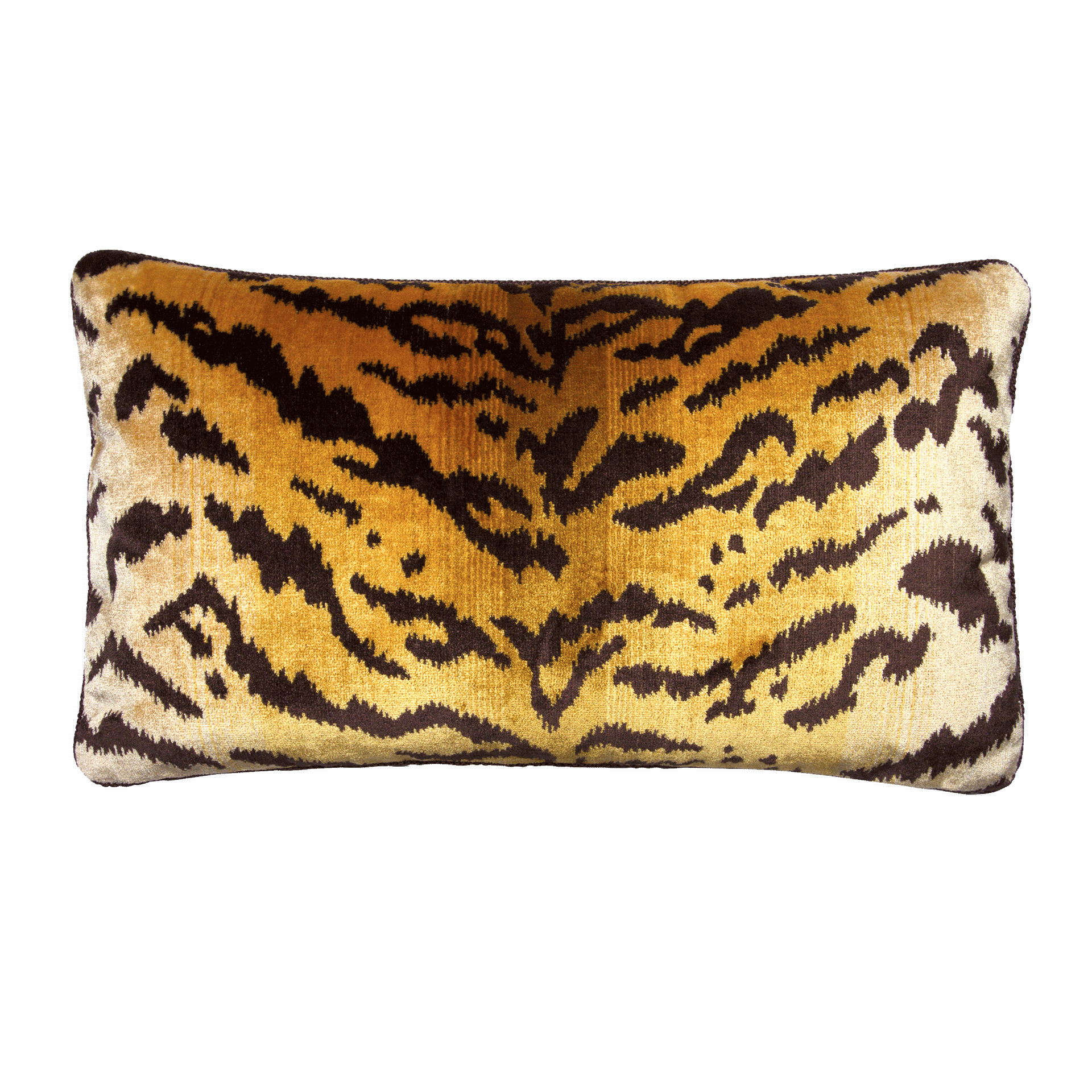 Luxurious tiger print in silk velvet with bold stripes, offering a glamorous and sophisticated design.
