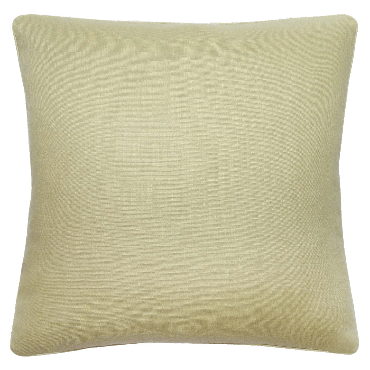 100% linen back, trimmed with self-welt on lime dot print pillow with saffron and lime embroidered dashes, 20” x 20”,