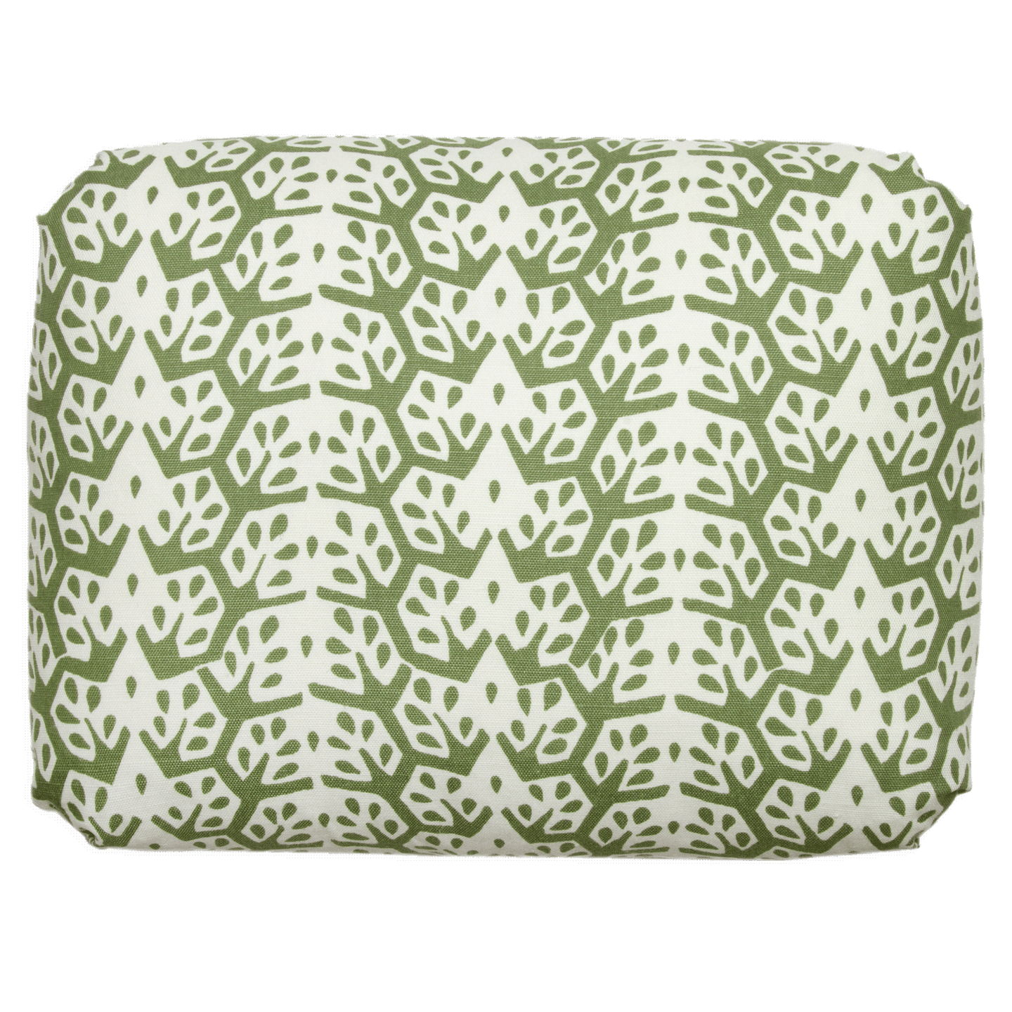 Green Cecil Stripe pillow, 14” x 18”, double-sided, blind seams, Turkish corners, and 80% down insert.