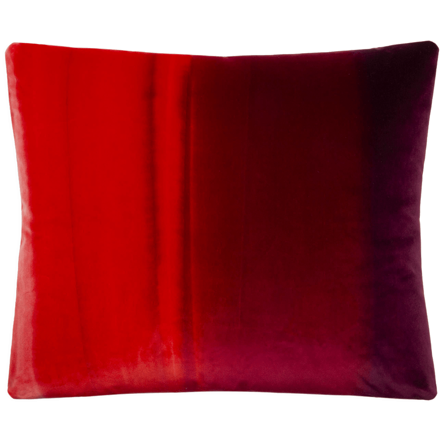 Pillow in Carmen color, with 100% cotton velvet that shifts from crimson to eggplant, with blind seams and Turkish corners.