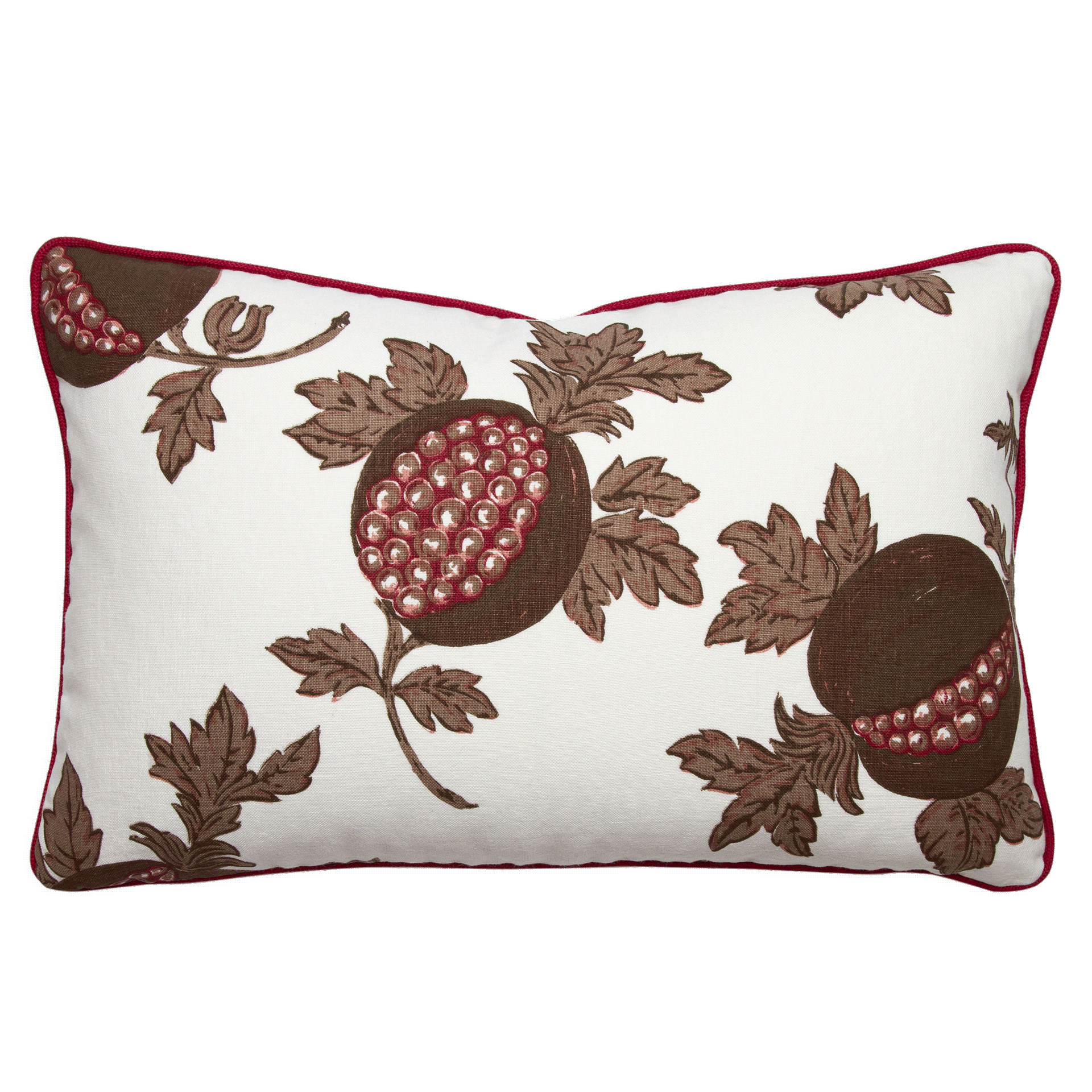 Linen Eve Pillows Sale Raoul Textiles “Eve” Pomegranate Print