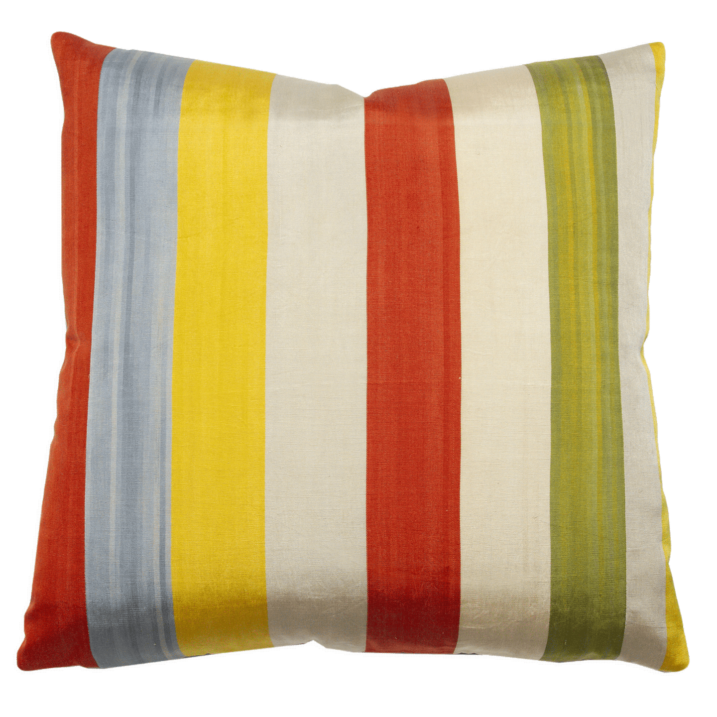 Felix Scarlet Rose and Azure ikat pillow, reversible with vintage Russian fabric, handwoven in 14x18 and 20x20 sizes.