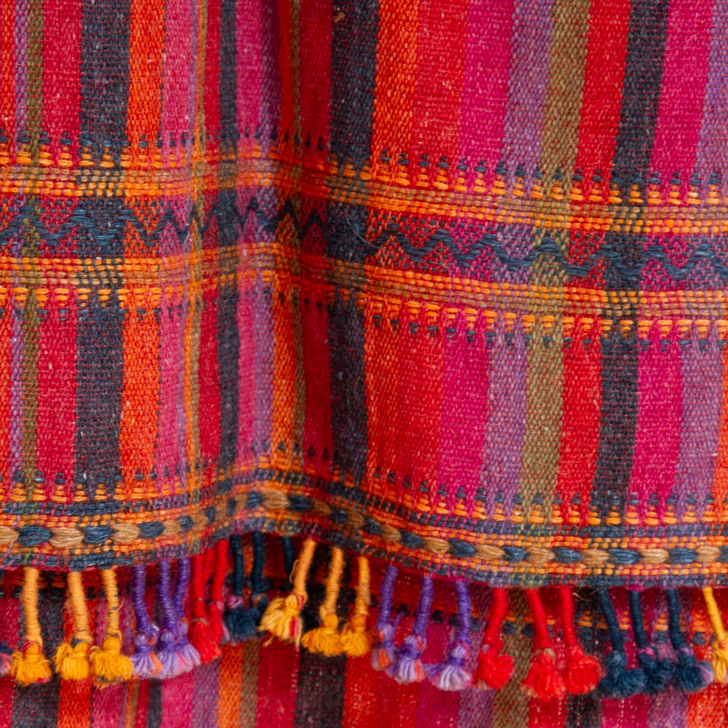 Handwoven Striped Wool Throw