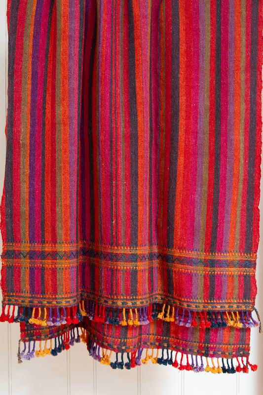 Handwoven Striped Wool Throw