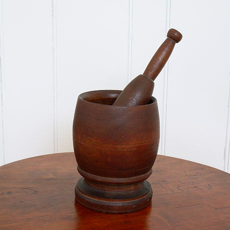 19th Century Wooden Mortar and Pestle