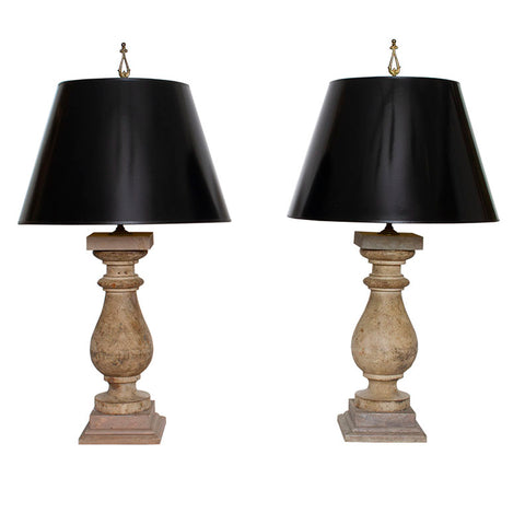 Pair of Vintage Baluster Lamps