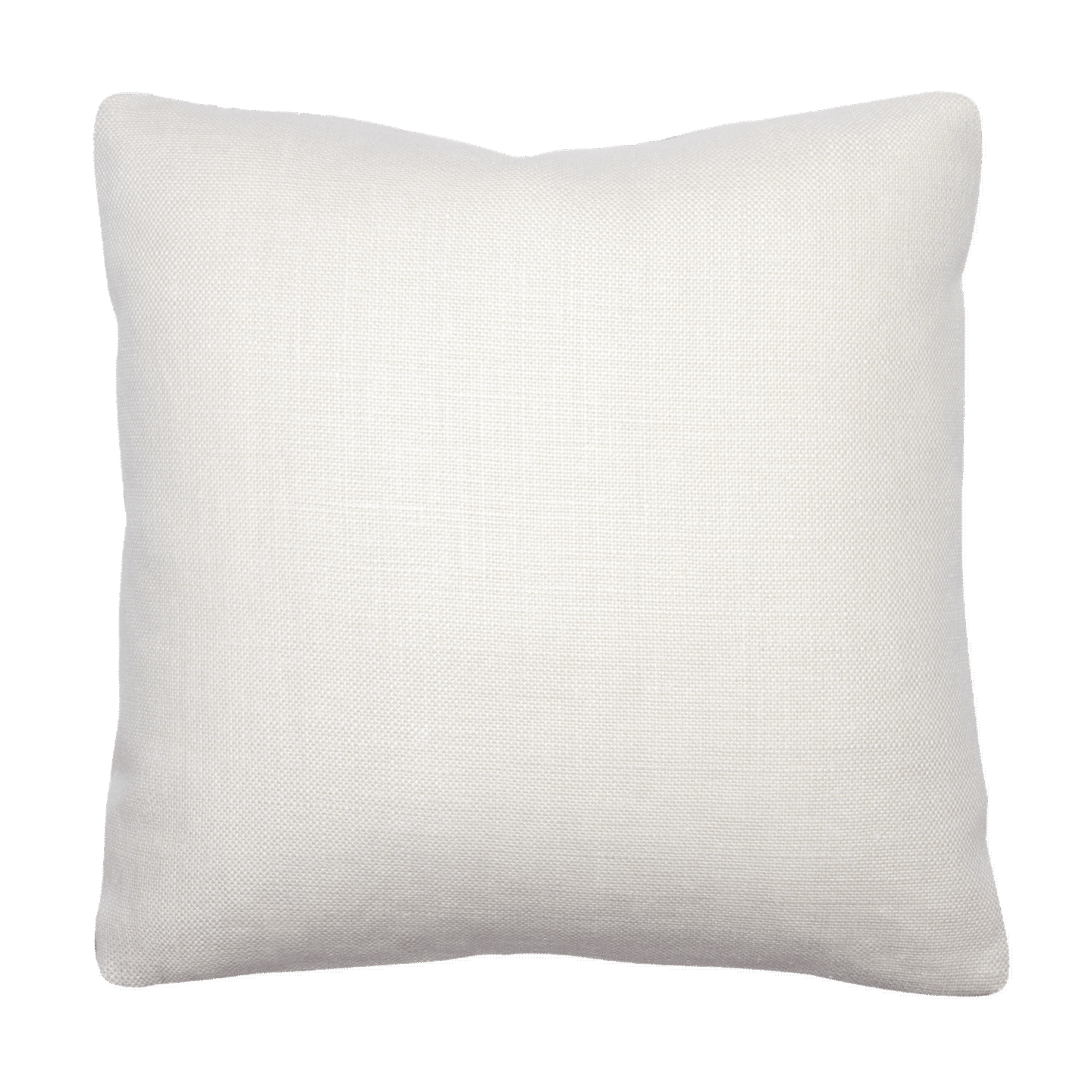 Ivory white Belgian linen back of the Clarence House pillow, showcasing smooth knife-edge finishing and invisible zipper.