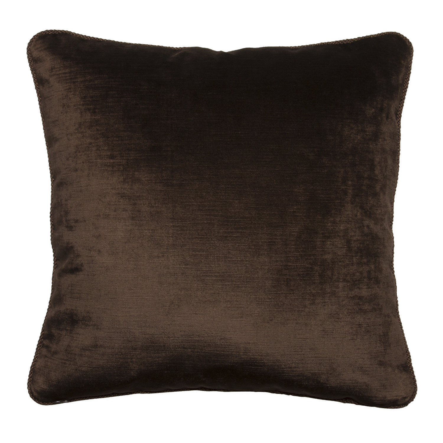 The pillow back in luxurious black viscose/cotton velvet, offering a smooth and refined texture.