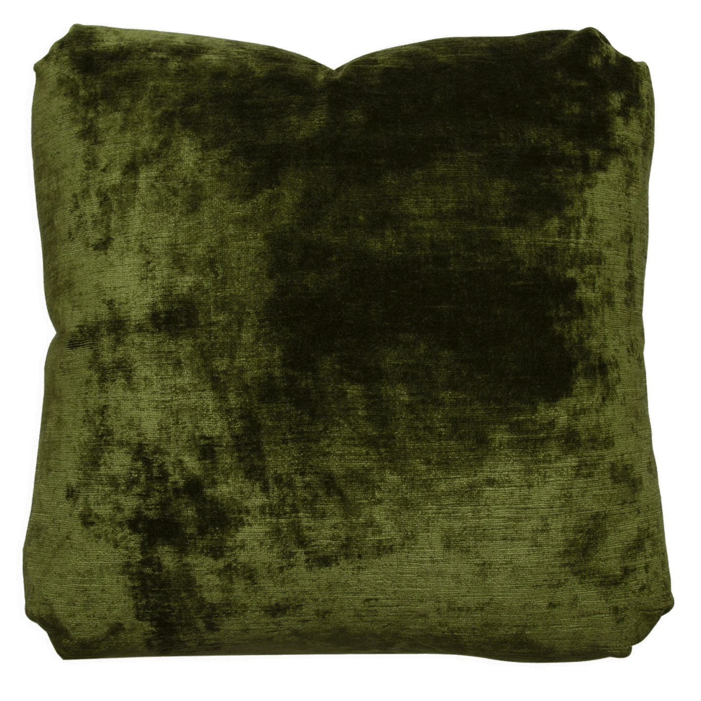 Double-sided pillow in high pile, crushed bay leaf velvet with blind seams and tailored Turkish corner detailing.