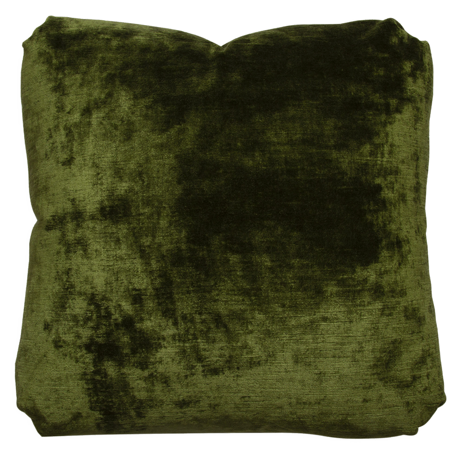 Double-sided pillow in high pile, crushed bay leaf velvet with blind seams and tailored Turkish corner detailing.