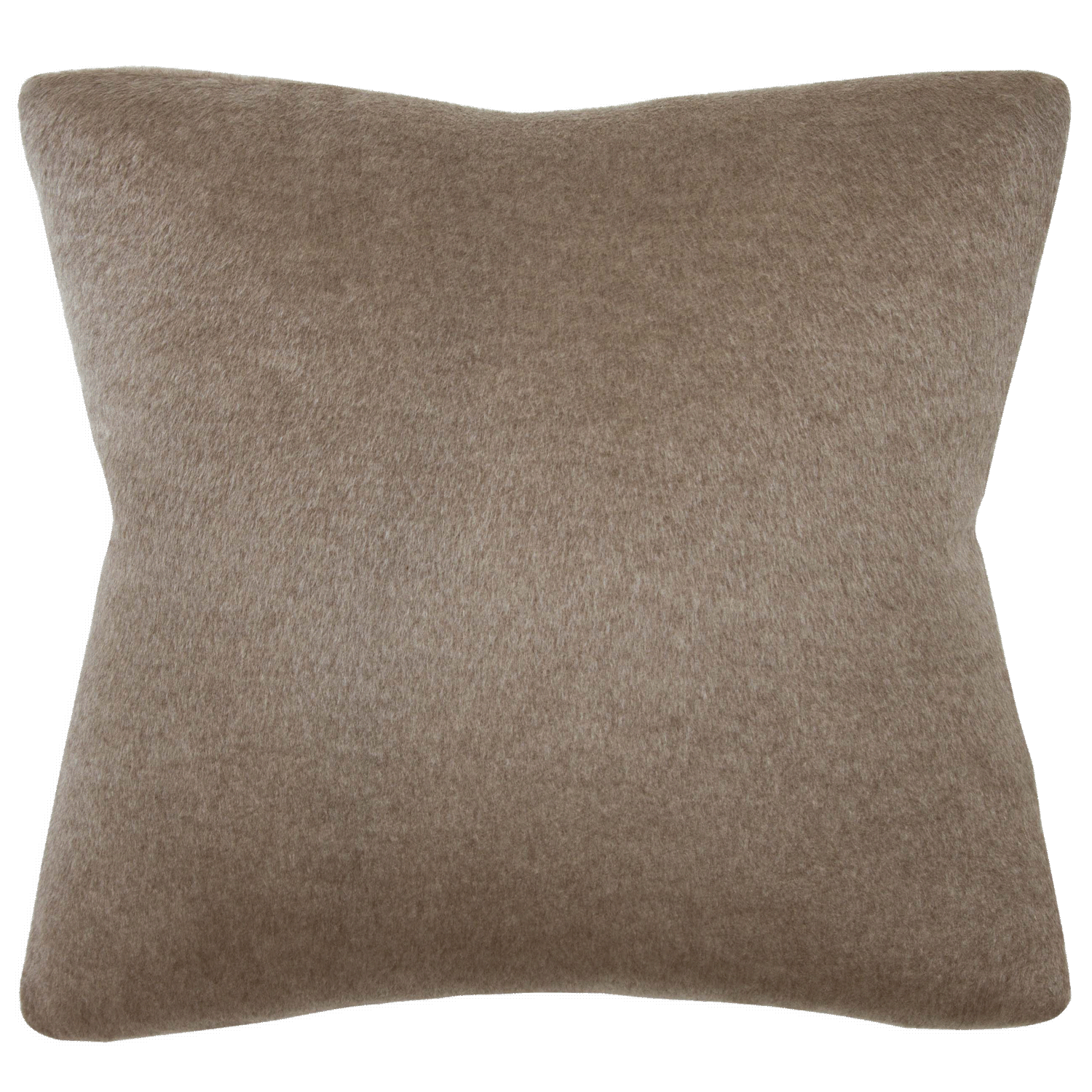 Pillow in long-haired mohair velvet with blind seam finishing, with a soft, luxurious texture for a modern, elegant touch.