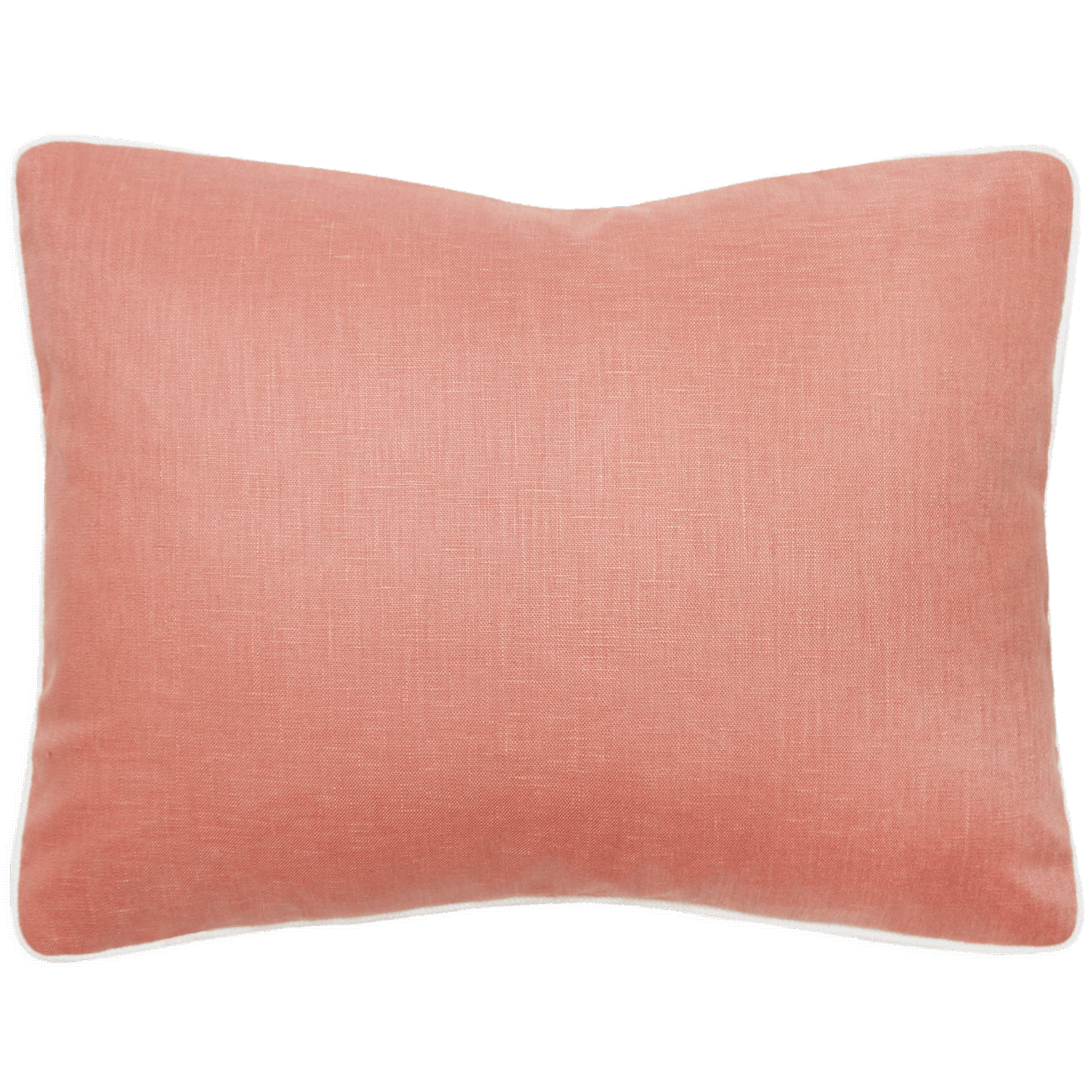 Belgian pink linen back on Raoul Textiles ‘Marco’ pillow in Rouge linen, 14” x 18”