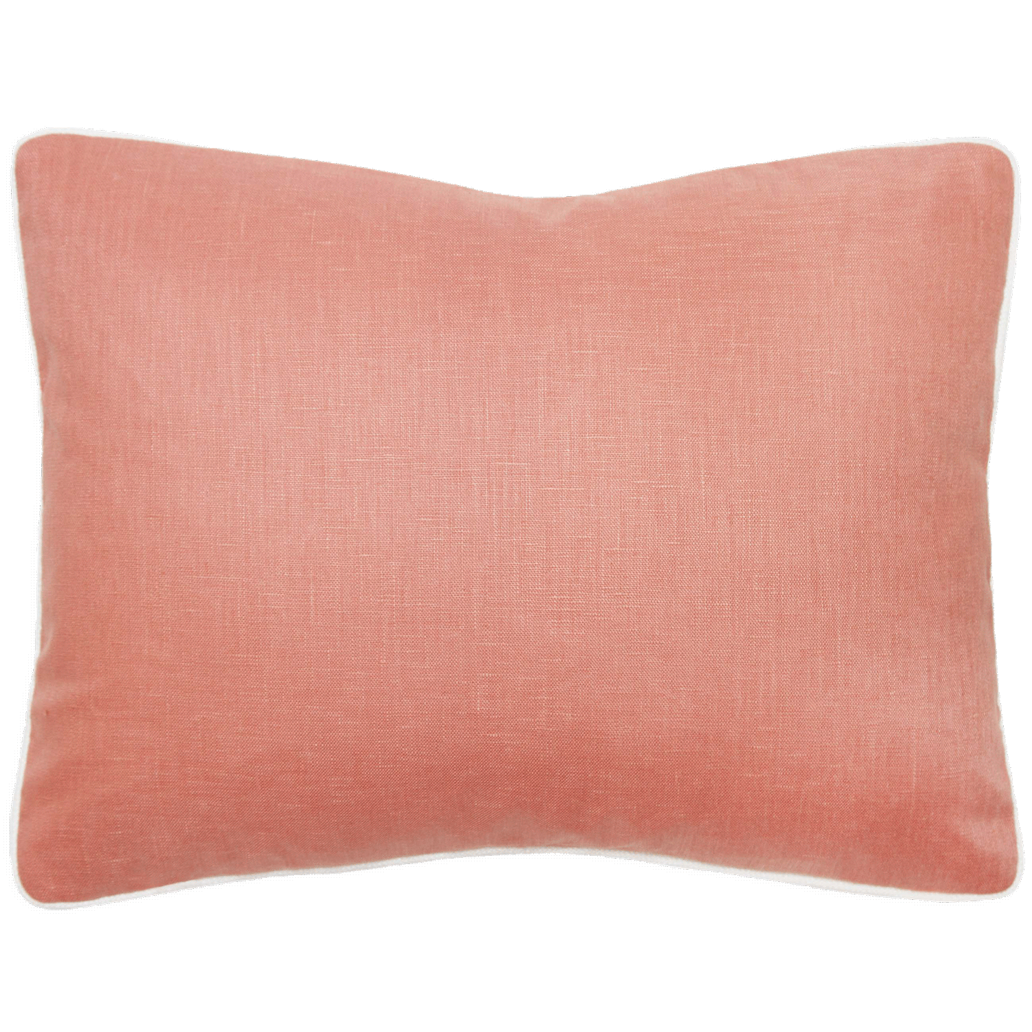 Belgian pink linen back on Raoul Textiles ‘Marco’ pillow in Rouge linen, 14” x 18”