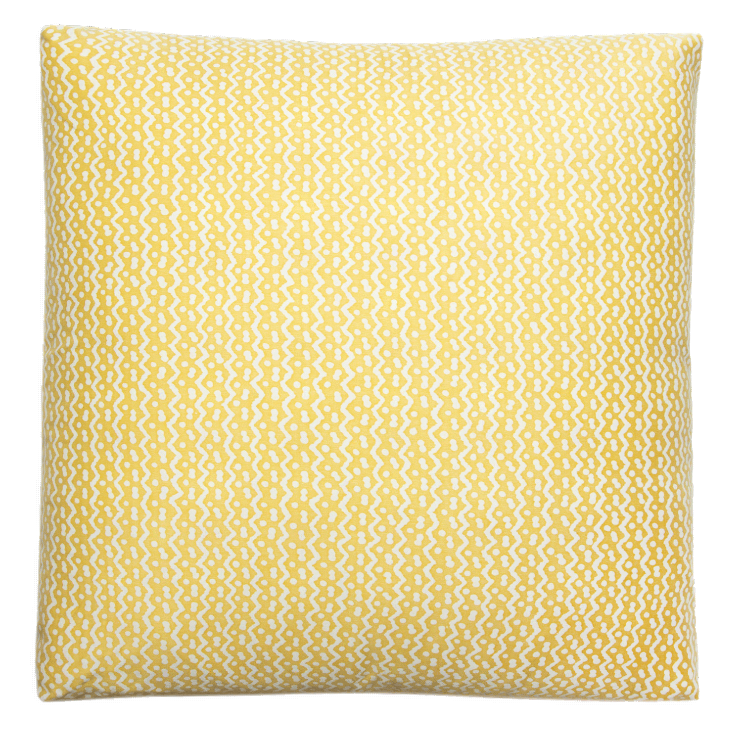 Fortuny Tapa yellow and white pillow, 20” x 20”, double-sided cotton with Turkish corners and hidden zipper.