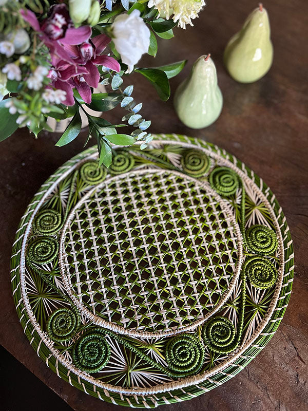 Olive Circular Woven Placemat