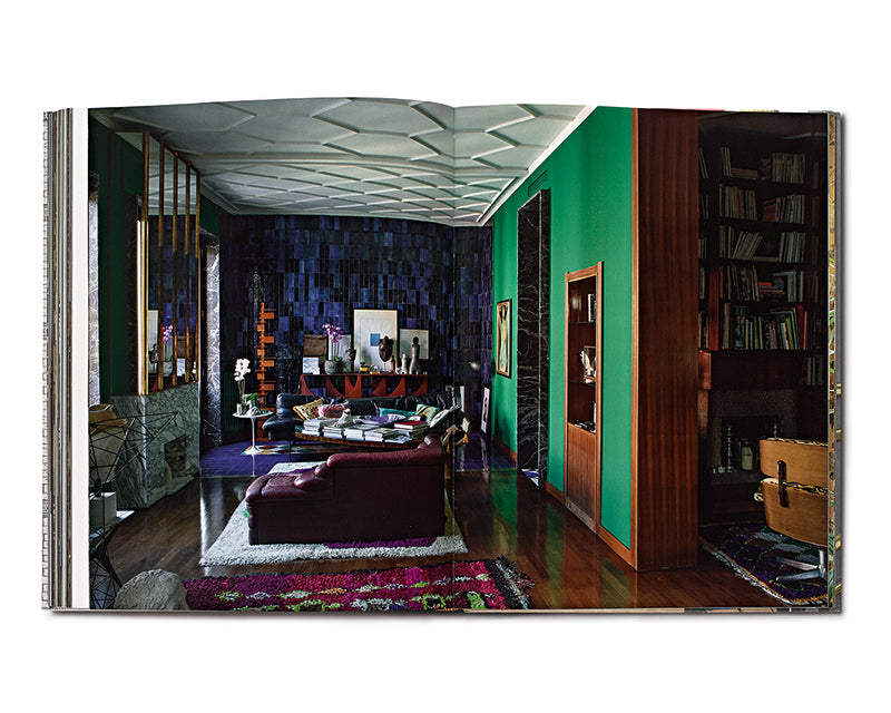 Living space in “Inside Milan” featuring colorful, creative Italian interiors captured by Guido Taroni, 9.25” x 12” in size.