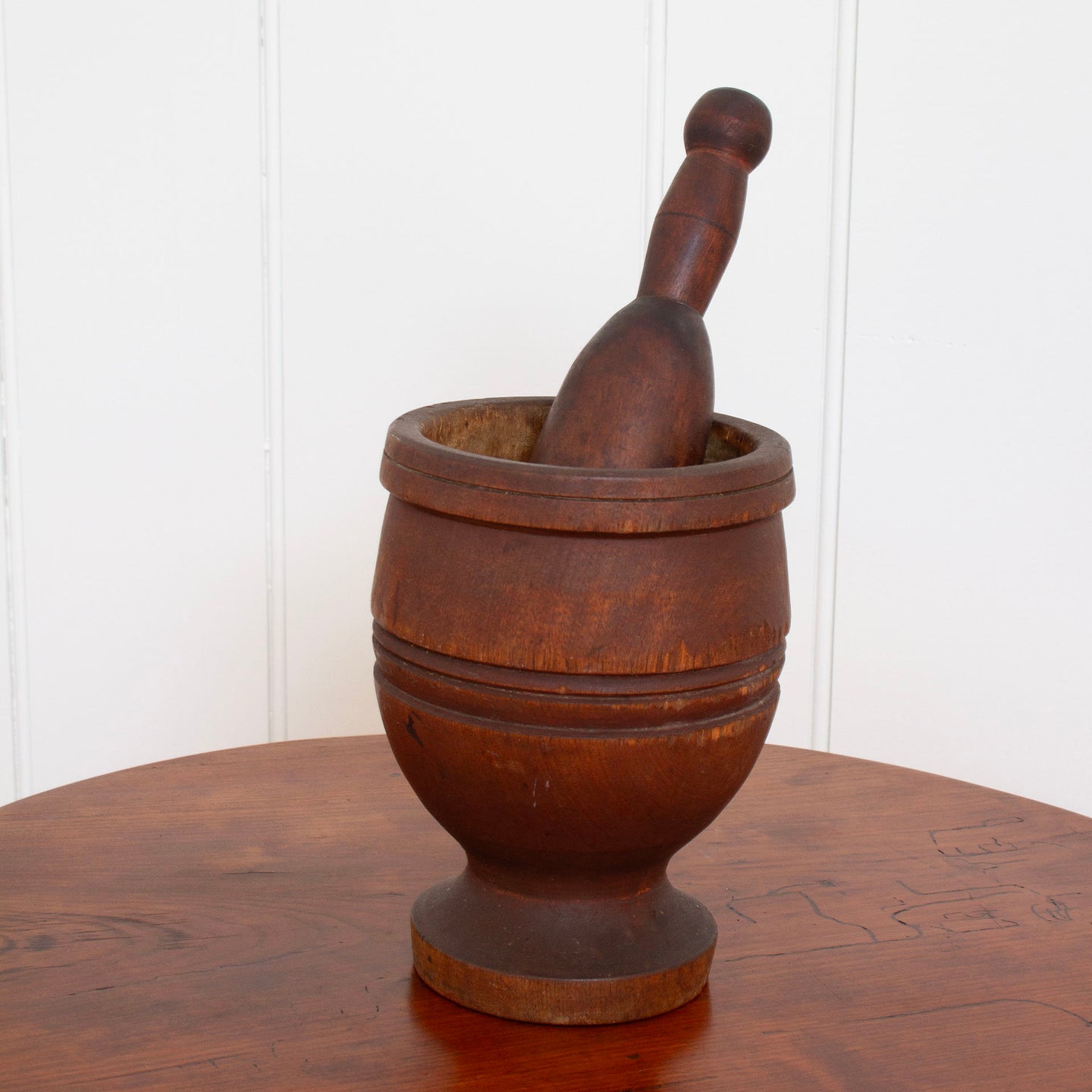 19th Century Wooden Mortar and Pestle