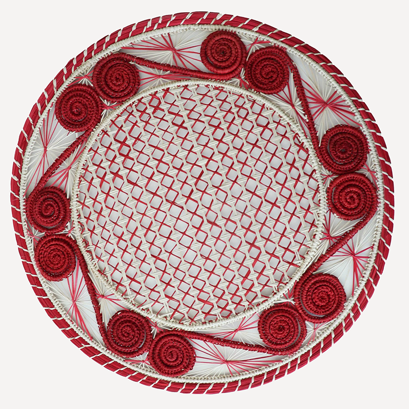 Red Circular Woven Placemat