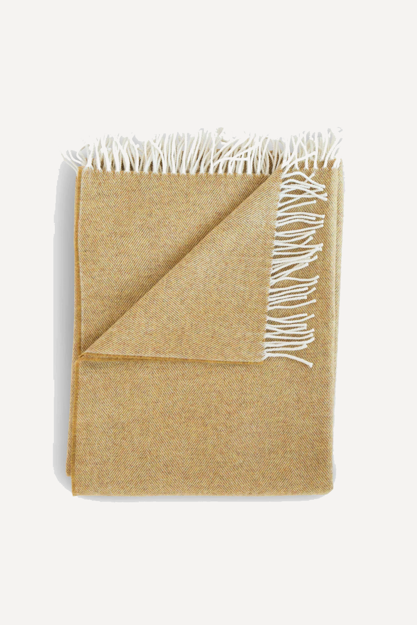 Evangeline Lightweight Herringbone Throw in Honey