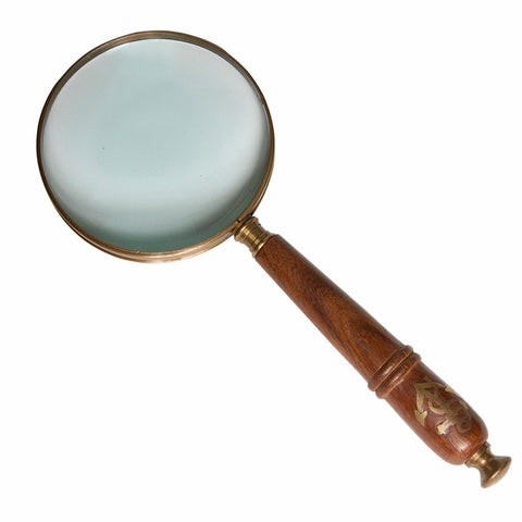 Brass and Teak Nautical Magnifying Glass