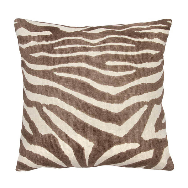 Clarence House Brown Zebra Linen pillow