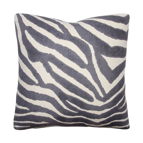 Clarence House Gray Zebra Linen pillow