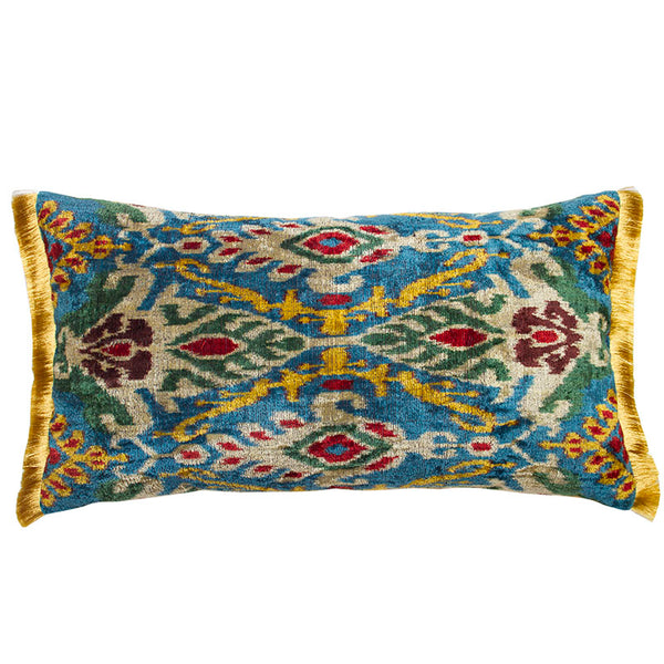 Multicolored Silk Velvet Ikat